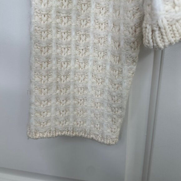 H&M Cream Texture-Knit Collar Gold & Pearl Button Cardigan Lady Jacket -NWOT - Picture 12 of 14